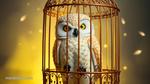 Plush Hedwig in a Cage Life Size