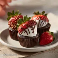 Chocolate Covered Strawberry Cupcakes for 12 Servings