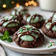 Chocolate Mint Thumbprint Cookies Recipe