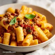 Sausage Rigatoni: Creamy Tomato and Spinach Pasta