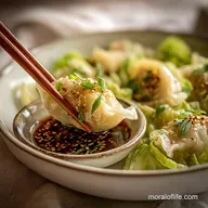 Cabbage Dumplings with Ginger Dipping Sauce | 50 Min