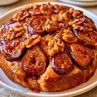 Fresh Fig Walnut Upside Down Cake for 8
