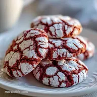 Soft Fudgy Red Velvet Crinkle Cookies for 24