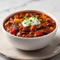 Easy Slow Cooker Vegetarian Chili Recipe for 7 Servings