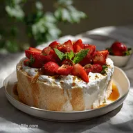 Strawberry Angel Food Cake Ready in 1 Hour 5 Mins