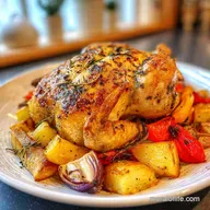 Whole 30 Recipe with Roasted Chicken and Vegetables - Crisp Skin