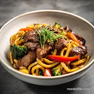 Yaki Udon Recipe with Beef in 20 Minutes