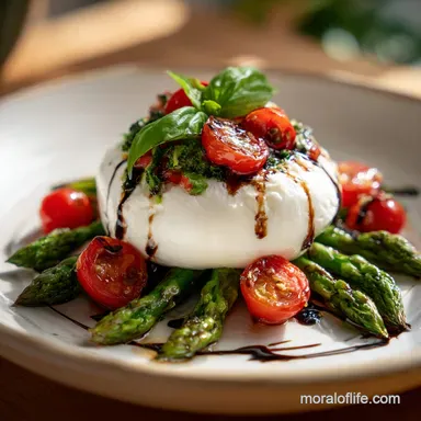 Asparagus Tomato Salad with Burrata Recipe Card