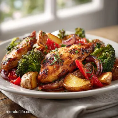 Baked Italian Chicken and Vegetables (4) Recipe Card