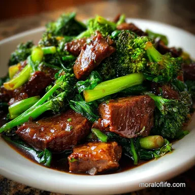 Beef and Broccoli Recipe for 4 Servings Recipe Card
