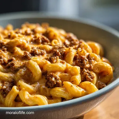 Mac and Cheese with Ground Beef Ready in 30 Min