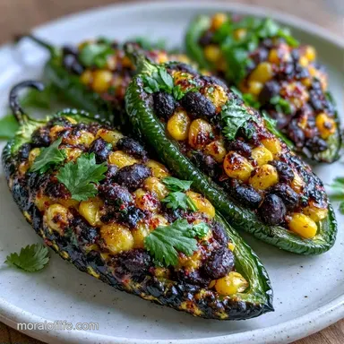 Stuffed Jalapenos with Black Beans Recipe Card