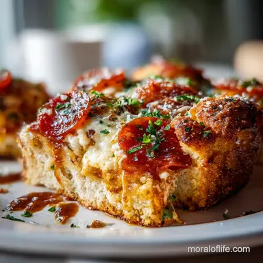 Bubble Up Biscuit Pizza Casserole for 8 Servings Recipe Card