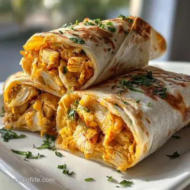 Cheesy Garlic Chicken Wraps in 20 Minutes