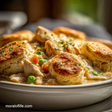 Chicken Biscuit Casserole: Velvety Gravy & Crispy Topping