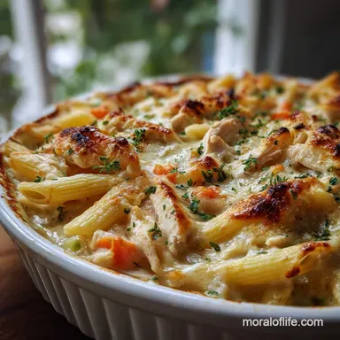 Classic Chicken Pot Pie Pasta Recipe | 30 Minutes Recipe Card