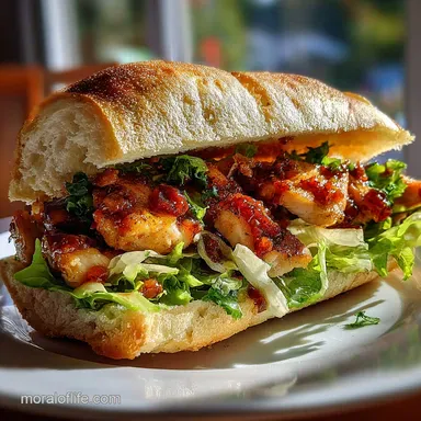 Crispy Chicken Caesar Sandwich with Chili to Choc Garlic Sauce for 4 Servings Recipe Card