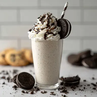 Cookies and Cream Milkshake Ready in 10 Minutes Recipe Card