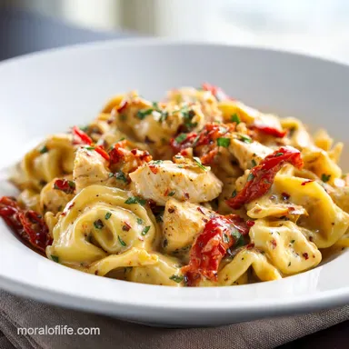 Cowboy Butter Garlic Chicken Tortellini Recipe for 4 Recipe Card