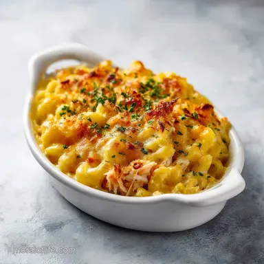 Crab Mac and Cheese Recipe for 8 Servings Recipe Card