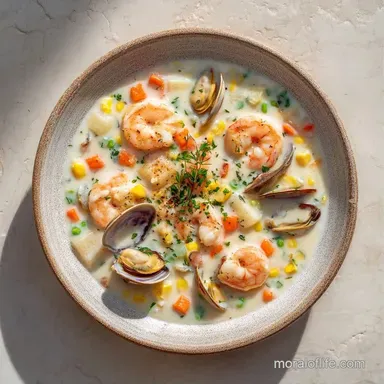 Clam Shrimp Chowder for 4 Servings Recipe Card
