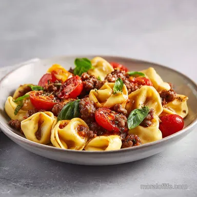 Creamy Sausage Tortellini in 25 Minutes Recipe Card
