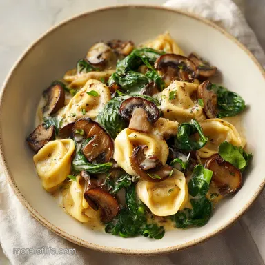 Creamy Spinach Mushroom Tortellini Ready in 25 Minutes Total