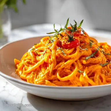 Tomato Pasta Sauce with Cream Cheese and Garlic Recipe in 15 Minutes Recipe Card