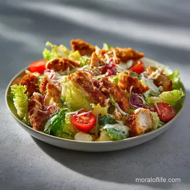 Crispy Chicken Caesar Salad Recipe for 4 Servings Recipe Card