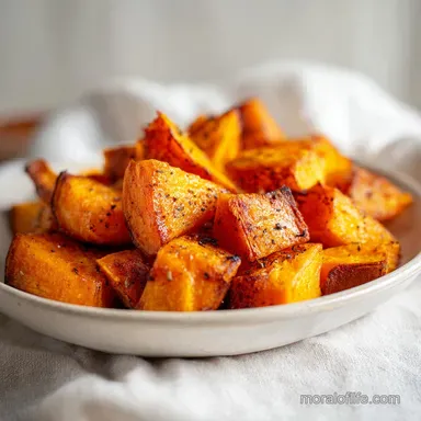 Roasted Sweet Potatoes for 4 Servings: Crispy Caramelized Cubes Recipe Card