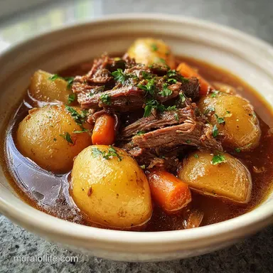 Crockpot Recipe with Beef and Potatoes Recipe Card