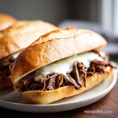 Crockpot French Dip Sandwiches for 8 Servings Recipe Card