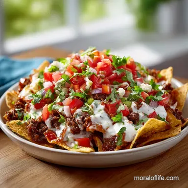 Beef Nachos with Melted Cheese: A 30-Minute Pan-Seared Recipe Recipe Card