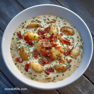 Easy Creamy Clam Soup for 6 Servings Recipe Card