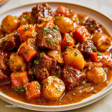 Easy Slow Cooker Beef Stew for 8 Servings