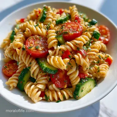 Easy Summer Pasta Salad for 6 Servings Recipe Card