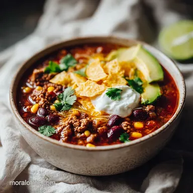 Easy Taco Soup Recipe with Ground Beef | 30 Min