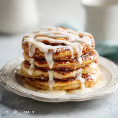 Fluffy Cinnamon Roll Pancakes for 4 Servings