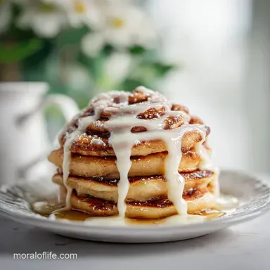 Easy Fluffy Cinnamon Roll Pancakes in 30 Minutes