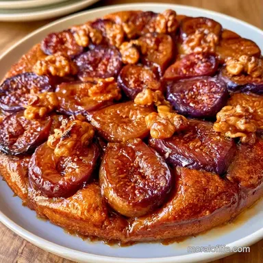Fresh Fig Walnut Upside Down Cake for 8 Recipe Card