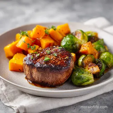 Garlic Butter Steak for 4 Servings Recipe Card