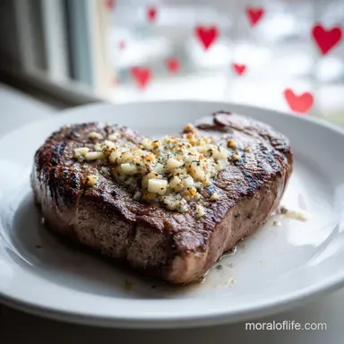 Valentines Food Idea with Garlic Butter Steak