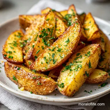 Garlic Parmesan Potato Wedges in 50 Minutes