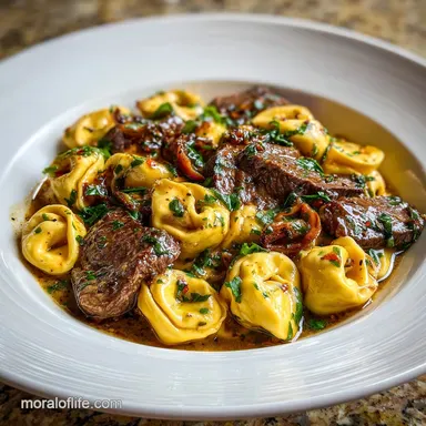 Garlic Steak Tortellini for 4 Servings Recipe Card