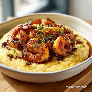 Gouda Grits with Smoky Brown Butter Shrimp for 4