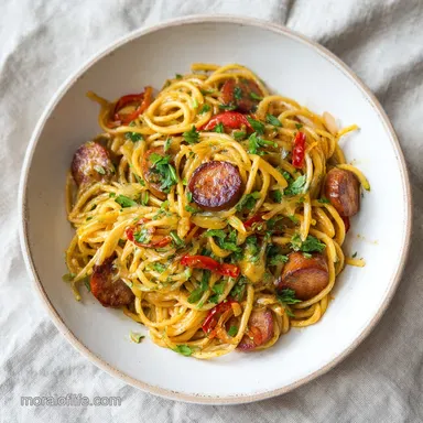 Haitian Spaghetti with Hot Dogs in 30 Minutes
