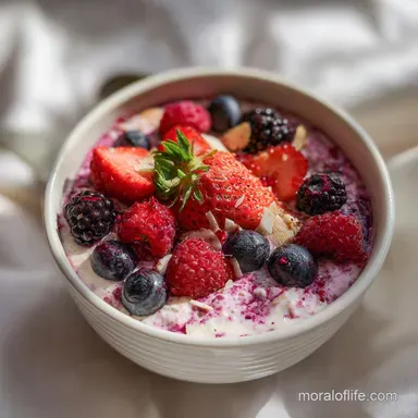 Berry Overnight Oats Healthy Breakfast: 1 Serving