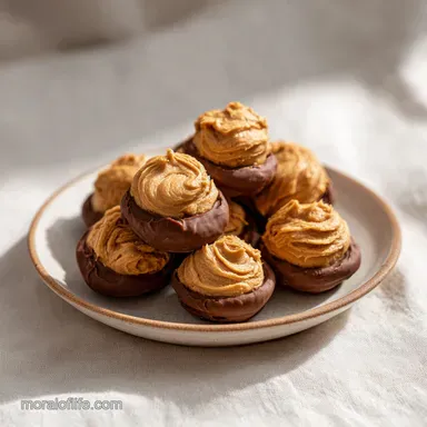 Homemade Peanut Butter Buckeye Ball Recipe with Chocolate (36 Balls) Recipe Card