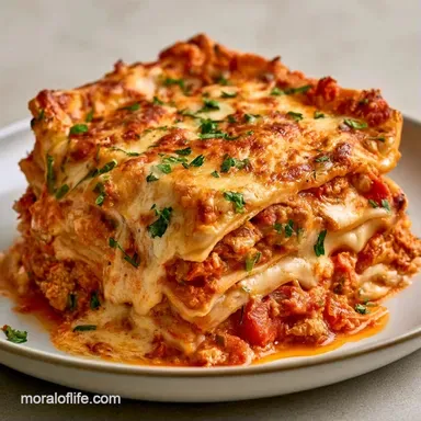Crock Pot Lasagna for 8 Servings Recipe Card