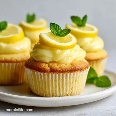 Moist Lemon Cupcakes Recipe with Lemon Curd Center in 35 Minutes